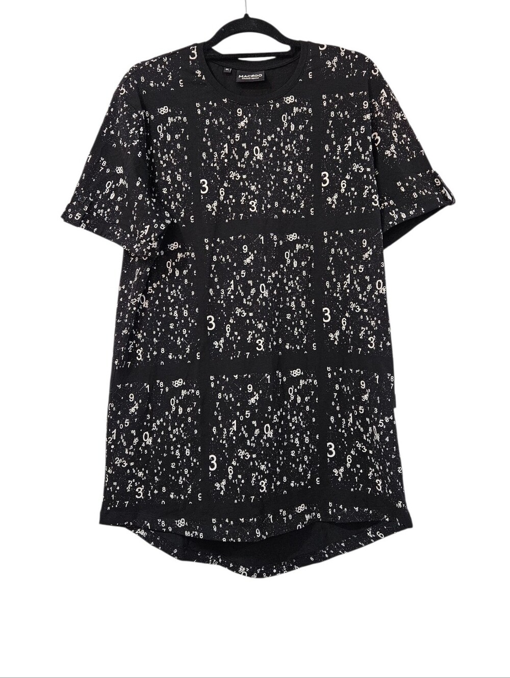 Maceoo Number Print T-Shirt Black Size L